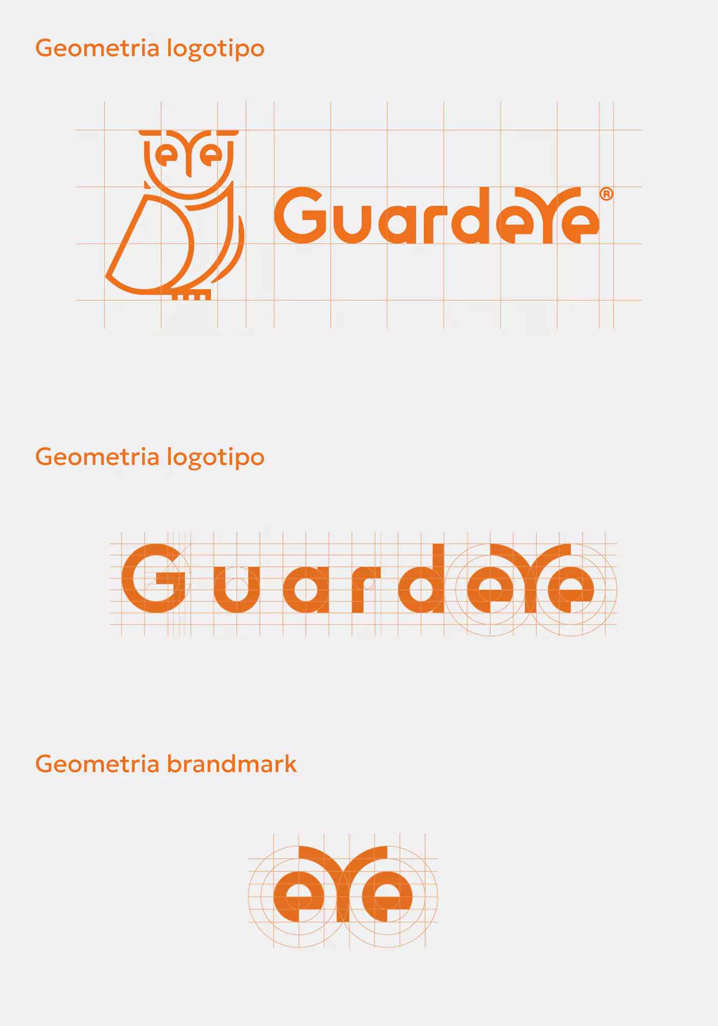 geometria del logo, del lettering e del brandmark di Guardeye